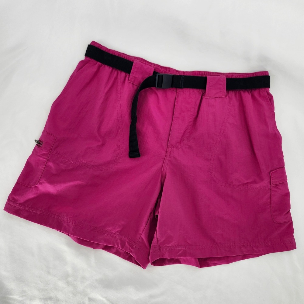 Columbia Womens Sandy River II Cargo Shorts Size M Pink Hiking Granola Outdoor